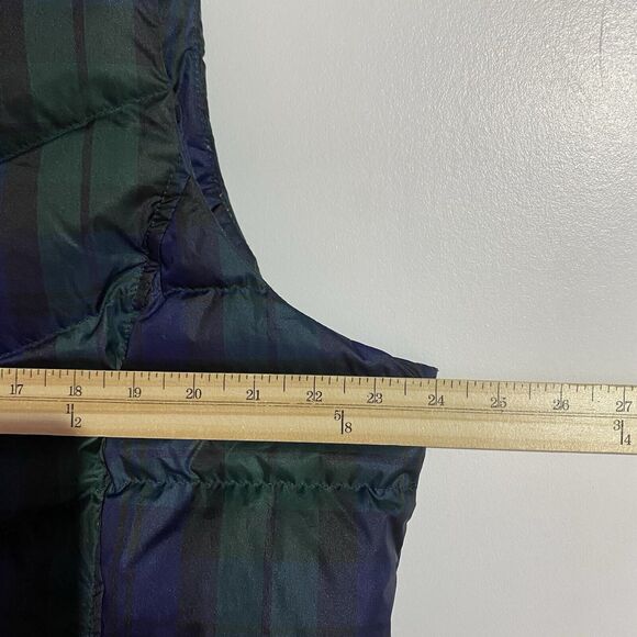 Lands End Vest Womens XL Green Quilted Down Tartan Plaid Outdoors Granola Girl - Picture 9 of 11